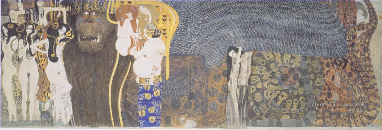 La frise de Beethoven Les puissances hostiles au mur lointain Gustav Klimt Peintures à l'huile